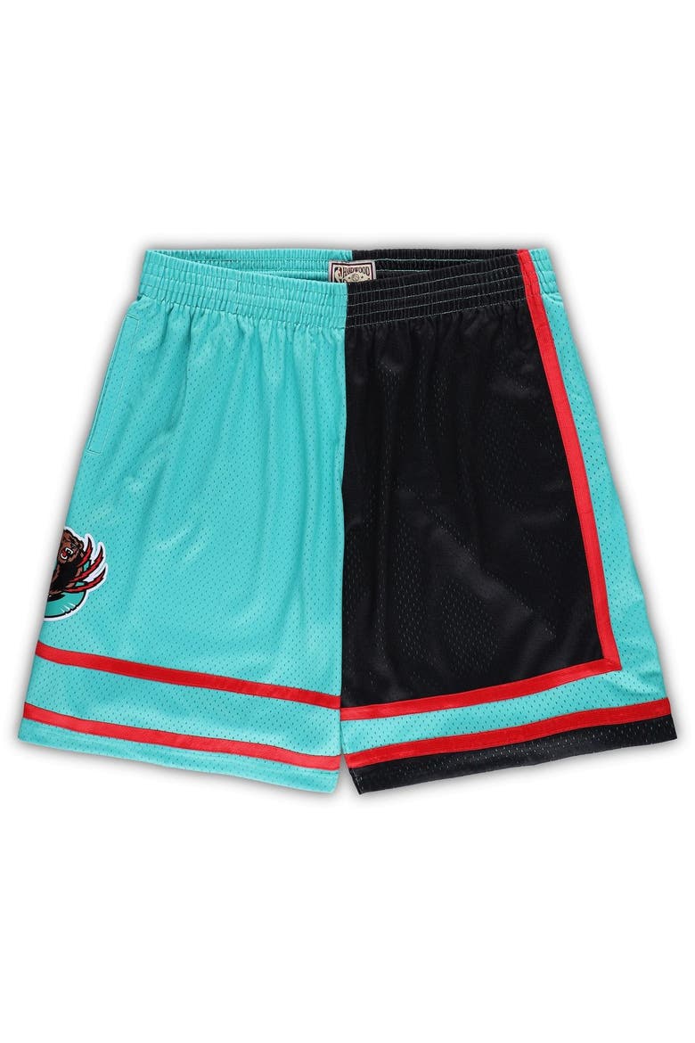 Men's Mitchell & Ness Black/Turquoise Memphis Grizzlies Big & Tall Hardwood Classics Split Swingman Shorts, Main, color, Black