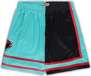 Mitchell & Ness Men's Mitchell & Ness Black/Turquoise Memphis Grizzlies Big & Tall Hardwood Classics Split Swingman Shorts