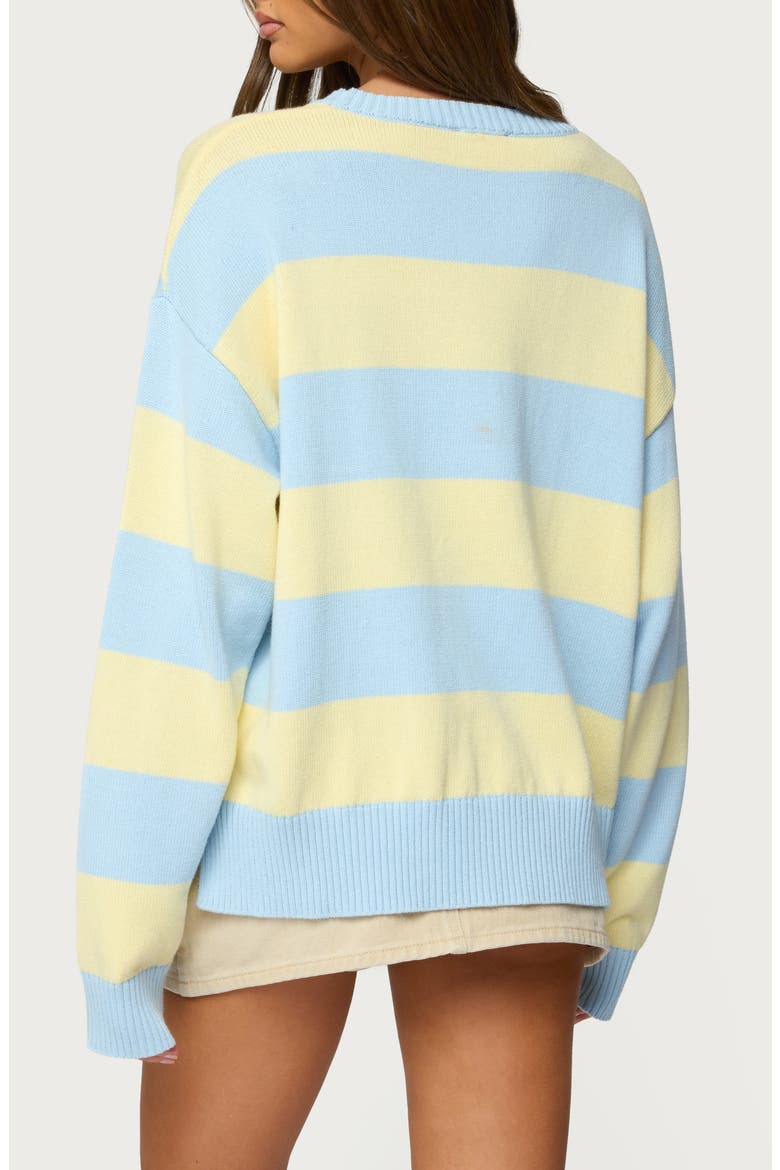 Riley Stripe Oversize Cotton Sweater, Alternate, color, LIGHT-BLUE-AND-YELLOW
