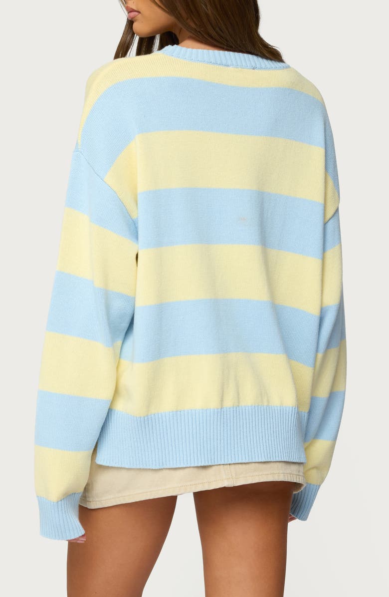 EDIKTED Riley Stripe Oversize Cotton Sweater, Alternate, color, 