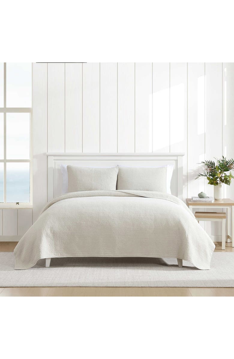 Nautica Seashore Stitch Queen Quilt Sham Set, Alternate, color, Beige