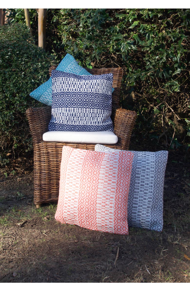 C&F Home Pim Diamond Stripe Outdoor Throw Pillow, 18" x 18", Alternate, color, Blue
