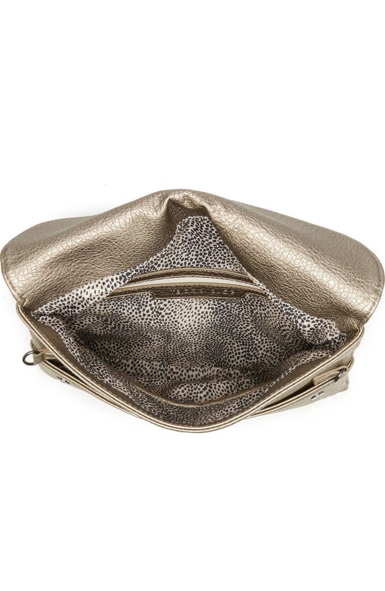 Sole Society Yotam Metallic Faux Leather Clutch, Alternate, color,