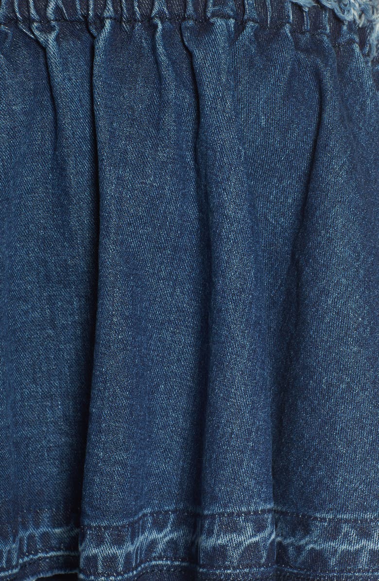 J.O.A. Ruffle Strapless Denim Top, Alternate, color, 