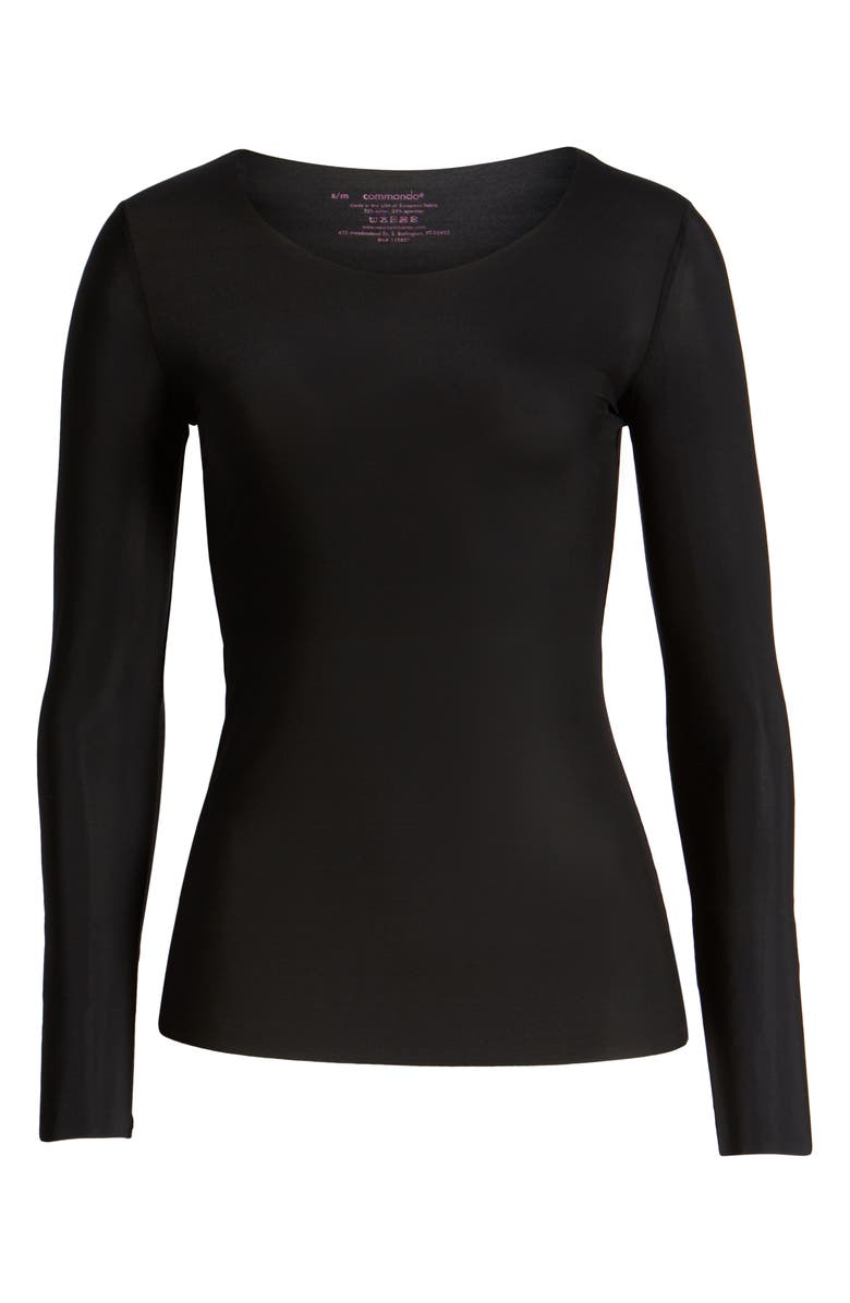 Commando Whisper Long Sleeve Tee, Alternate, color, Black