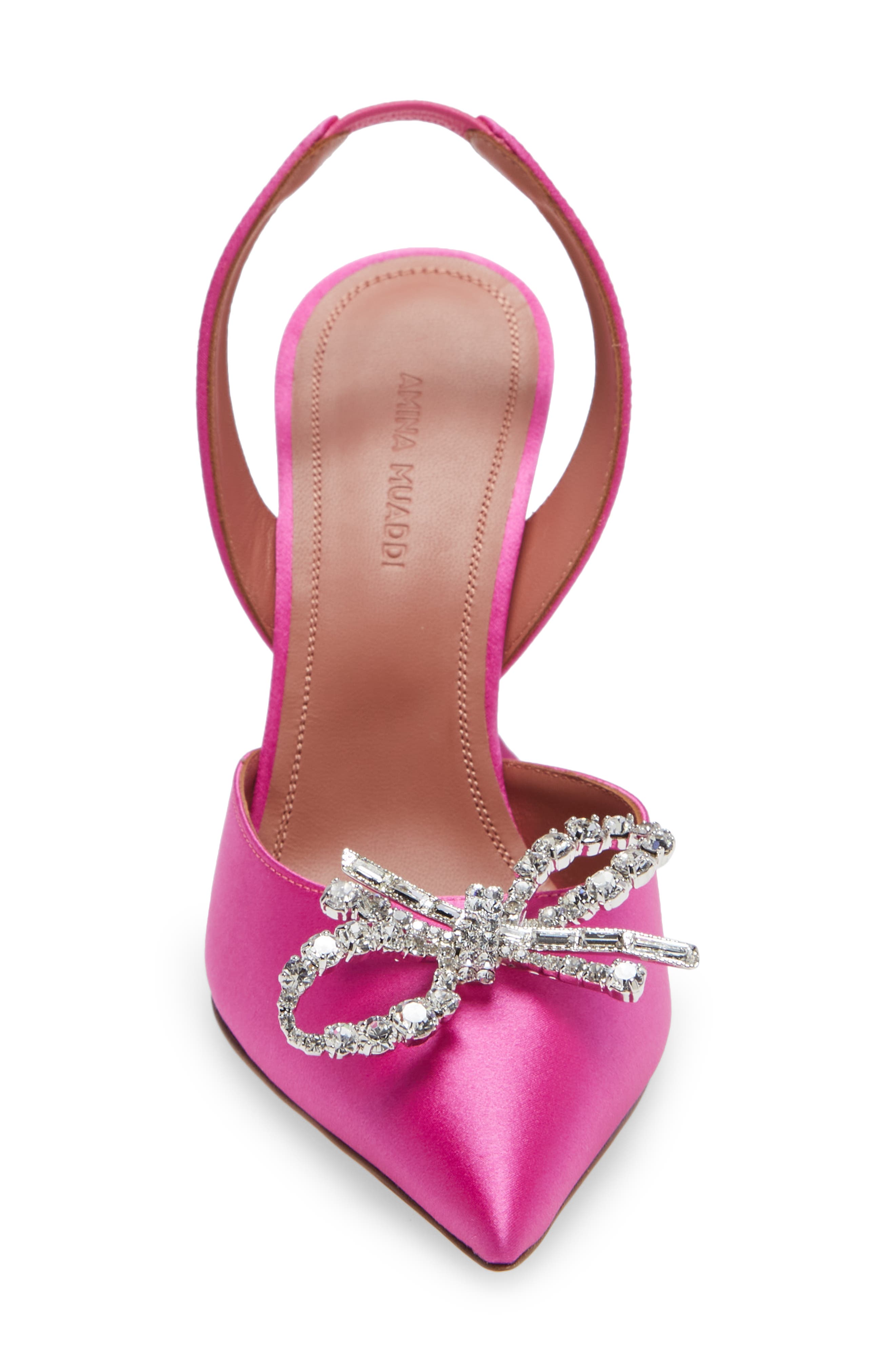Rosie Pointed Toe Slingback Pump, Alternate, color, SATIN PINK/ WHITE CRYSTALS