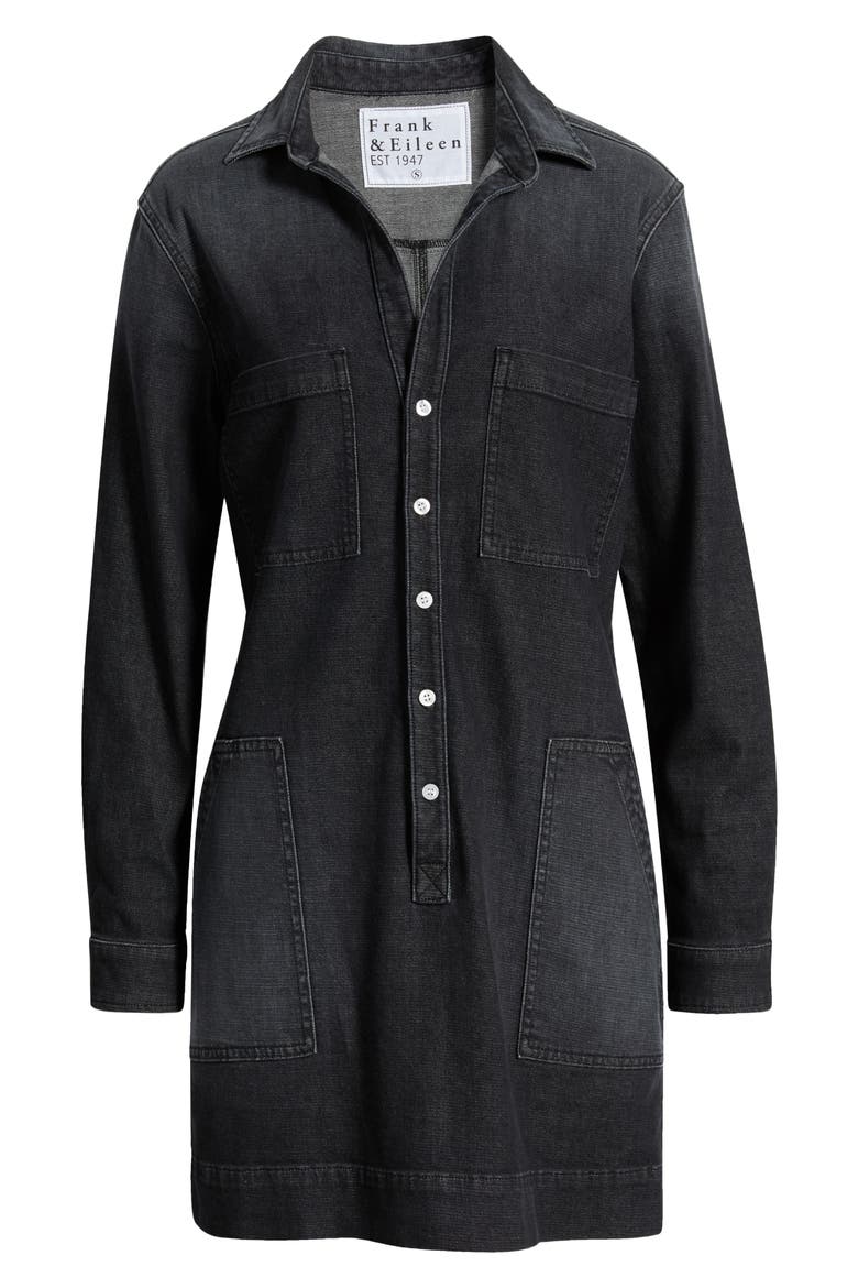 Ireland Cotton & Linen Blend Utility Dress, Alternate, color, WASHED BLACK