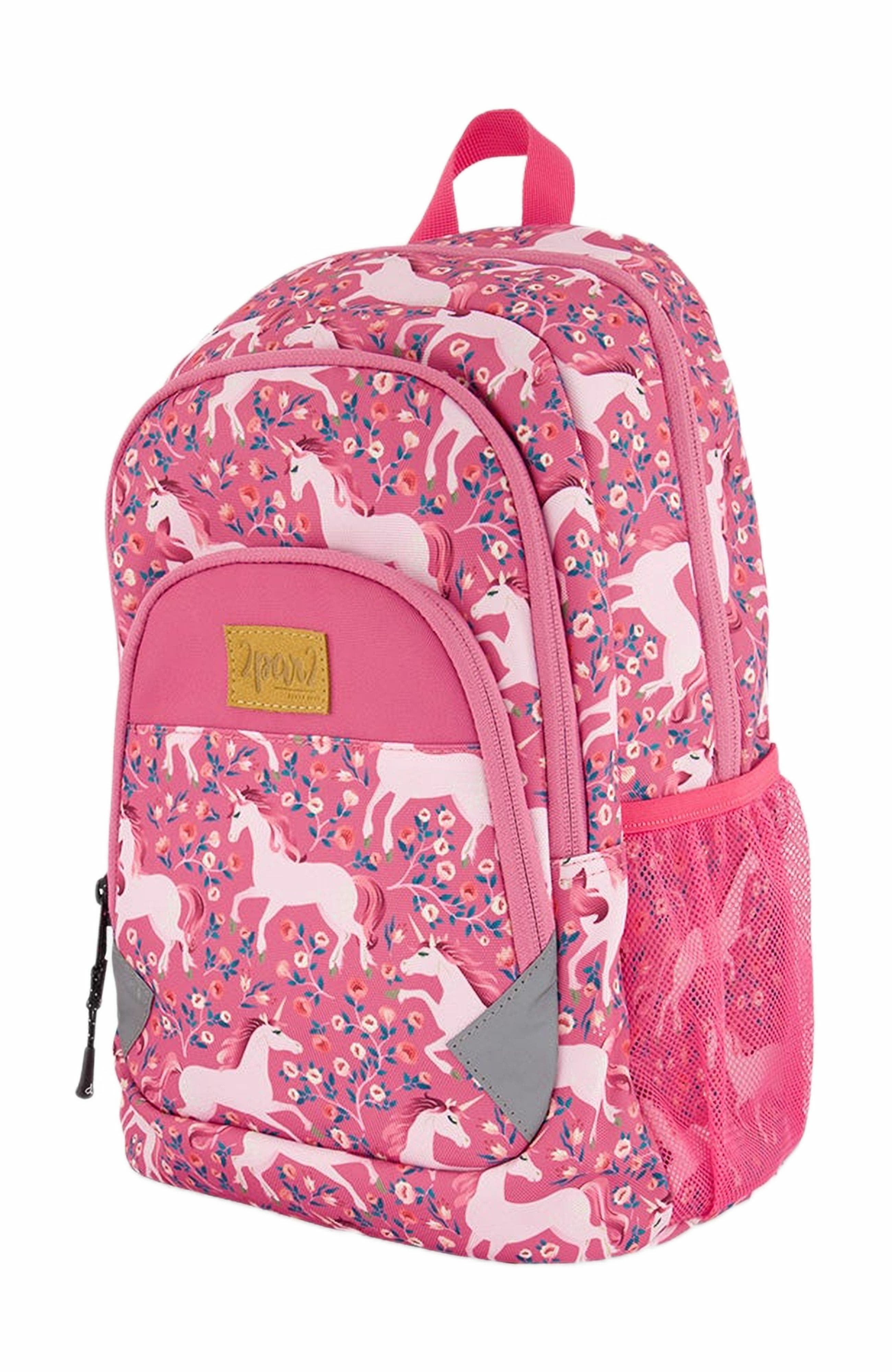 Deux par Deux Little Girl's Toddler Backpack Pink Printed Unicorn, Alternate, color, 