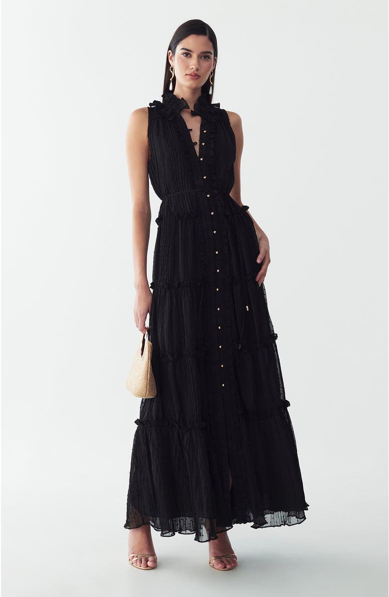 ST MRLO Omaha Midi Dress, Main, color, Black