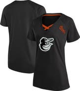 PROFILE Women's Profile  Black Baltimore Orioles Plus Size Glitter Raglan V-Neck T-Shirt