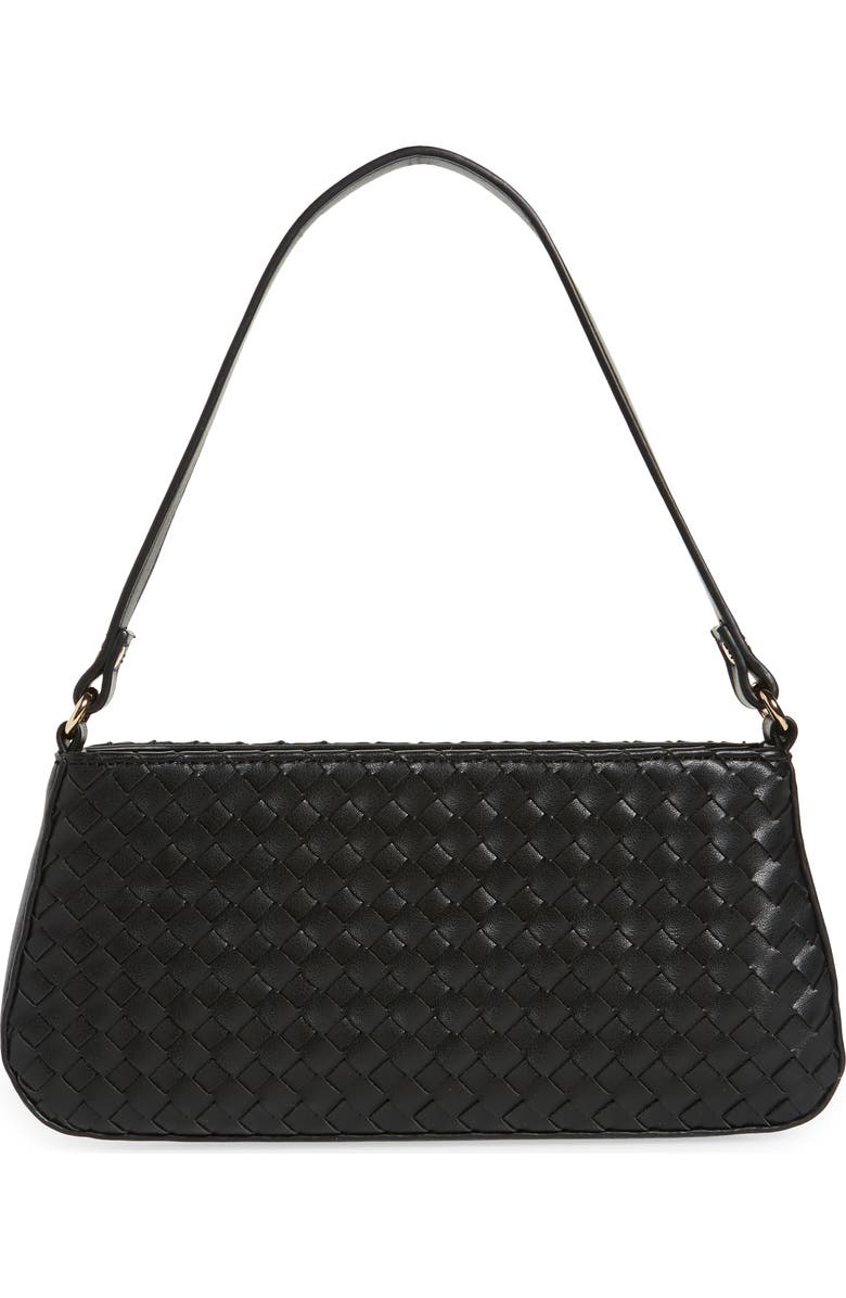 Mali + Lili Woven Vegan Leather Baguette Shoulder Bag, Main, color,