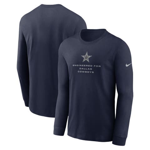 Men's Nike Navy Dallas Cowboys Sideline Bold Arch Star Dri-FIT Long Sleeve T-Shirt