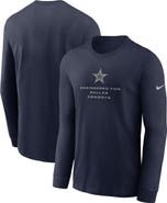 Nike Men's Nike Navy Dallas Cowboys Sideline Bold Arch Star Dri-FIT Long Sleeve T-Shirt