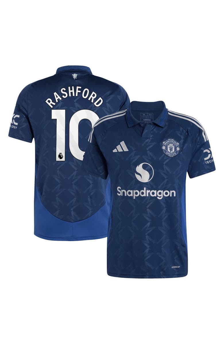 adidas Men's adidas Marcus Rashford Navy Manchester United 2024/25 Away Replica Player Jersey, Main, color, 
