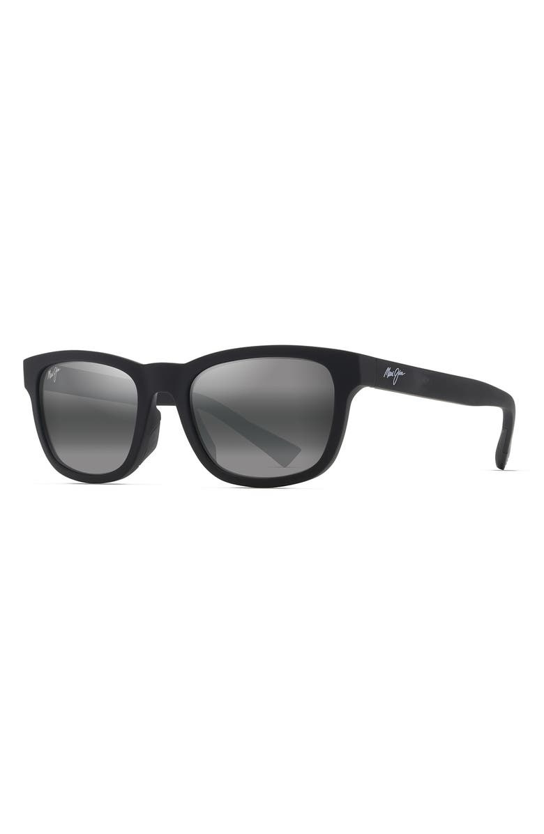 Maui Jim Kapii 54mm Gradient PolarizedPlus2<sup
®</sup
Square Sunglasses, Alternate, color, Matte Black