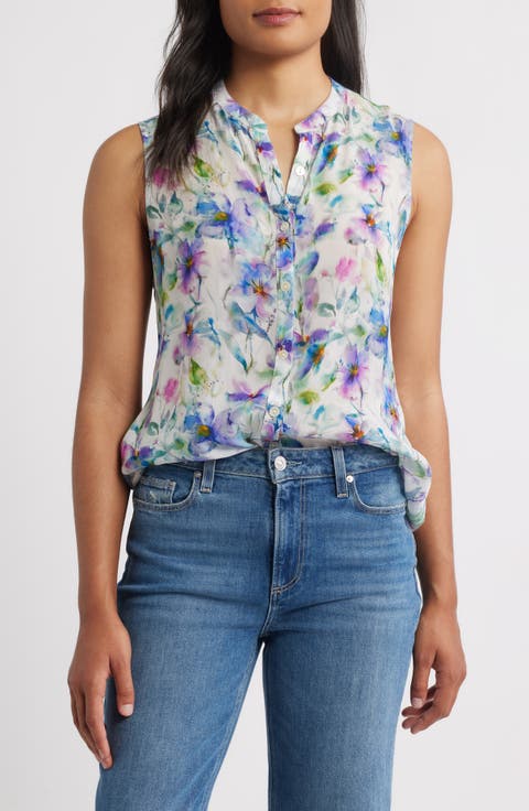 Print Sleeveless Shirt
