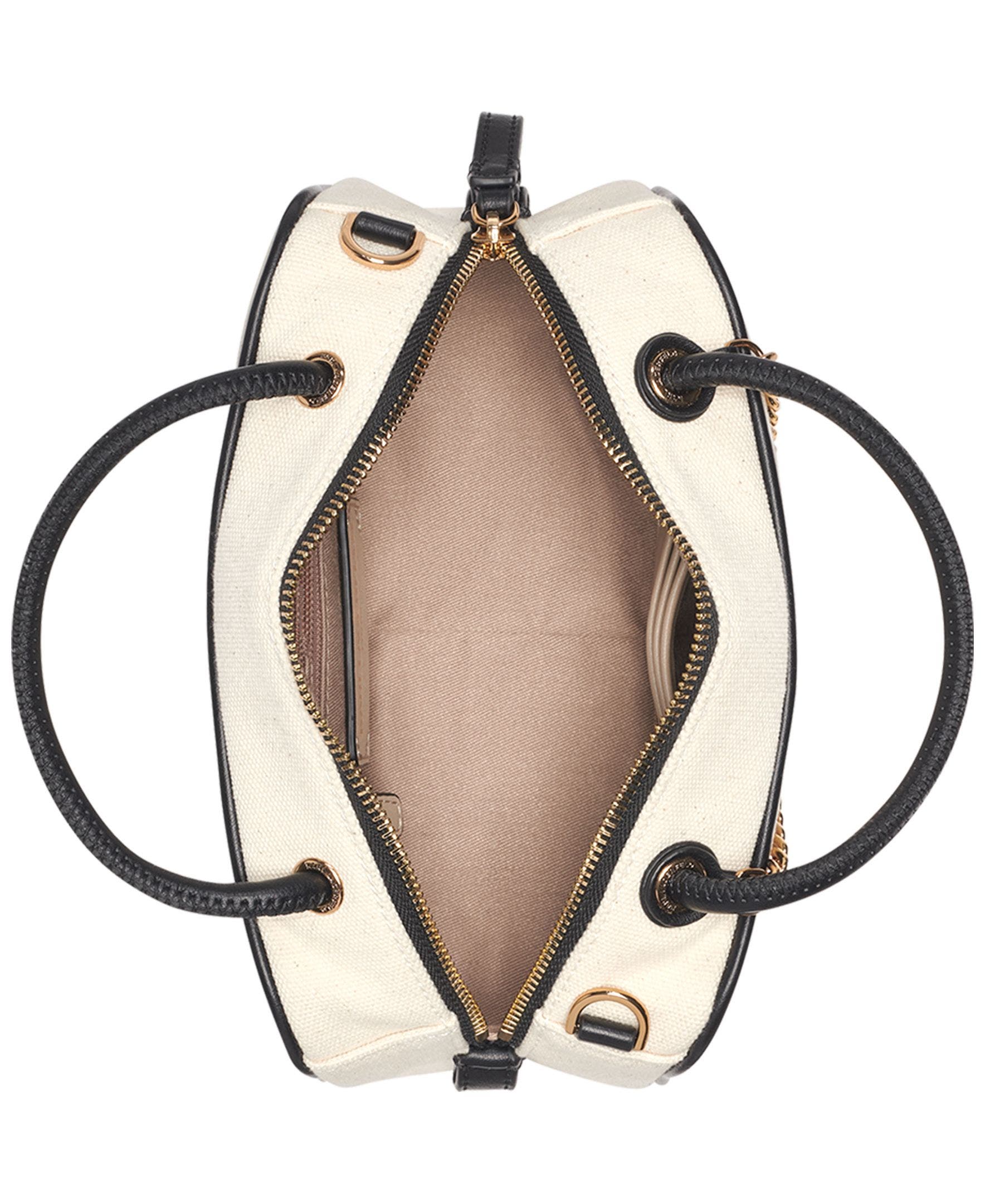 KARL LAGERFELD PARIS Zaylia Canvas Mini Crossbody, Alternate, color, Natural/Black