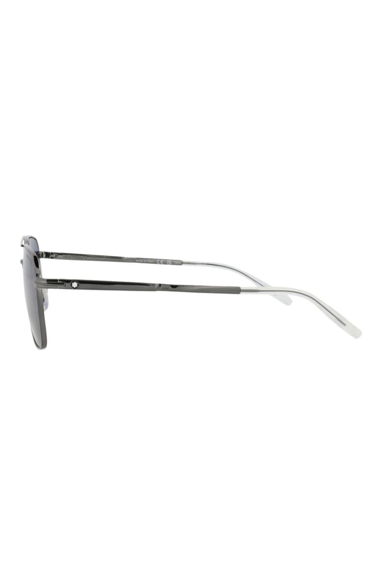 56mm Square Aviator Sunglasses, Alternate, color, RUTHENIUM RUTHENIUM BLUE