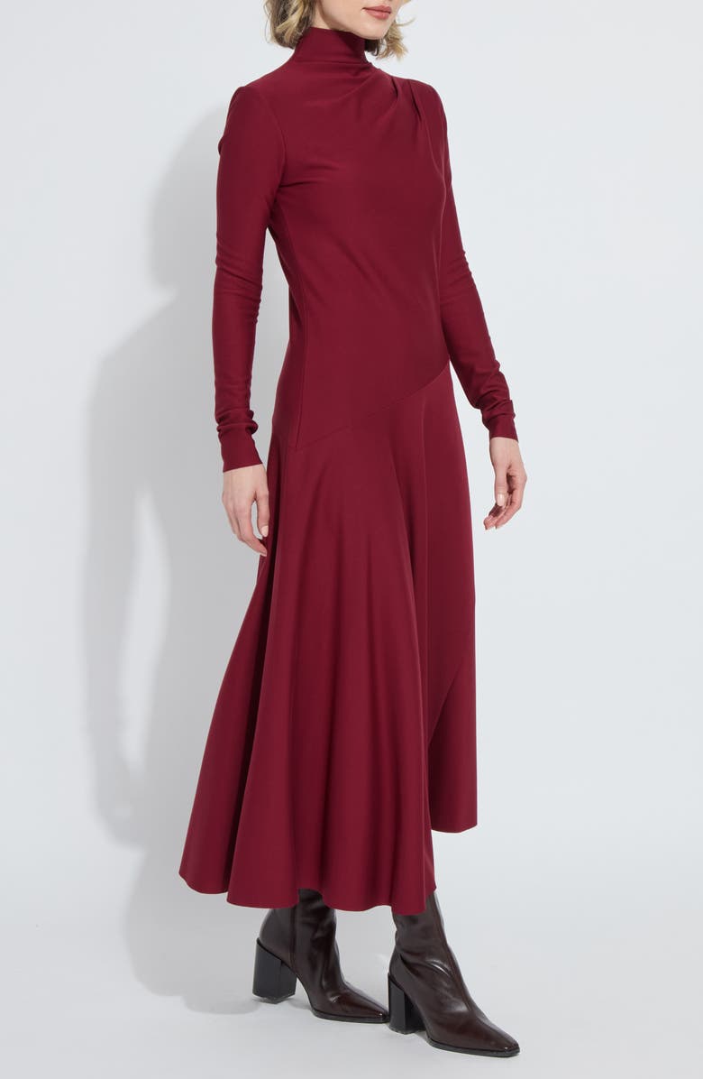 Lysse Yaritza Asymmetric Long Sleeve Maxi Dress, Alternate, color, Red Night