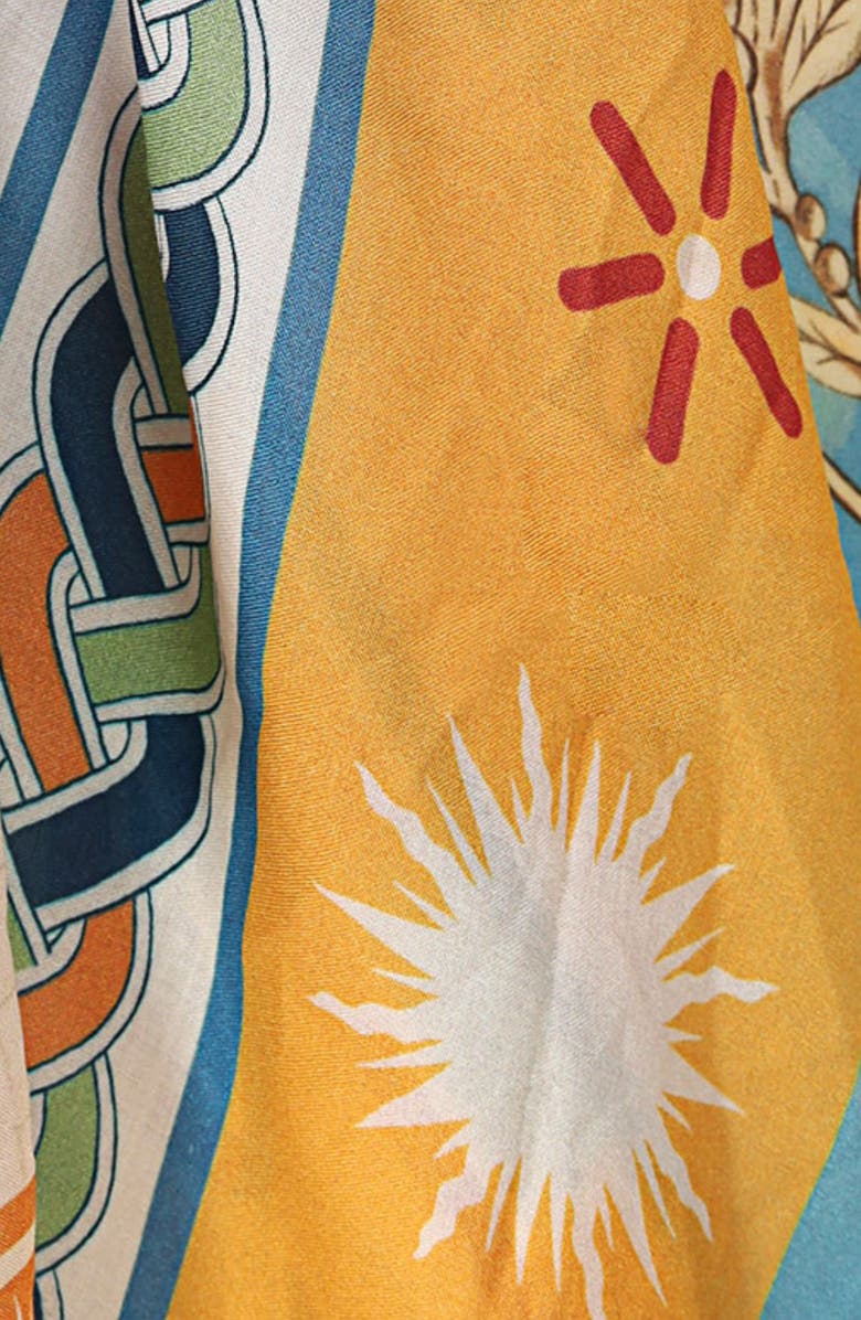 Agua Bendita Marine Solstice Tassel Cover-Up Pareo, Alternate, color, Blue