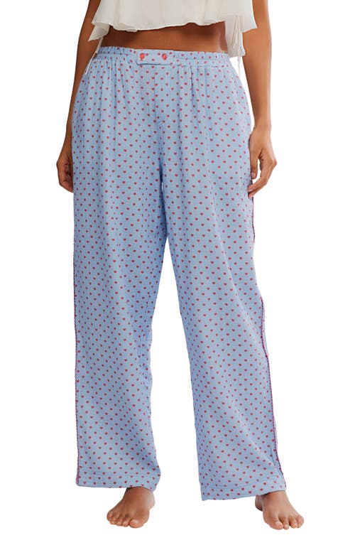 Free People Be Mine Heart Pyjama Pants In Blue