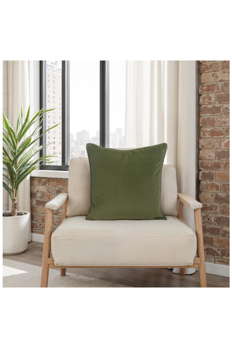 Sarno Cotton Throw Pillow, Alternate, color, GREEN