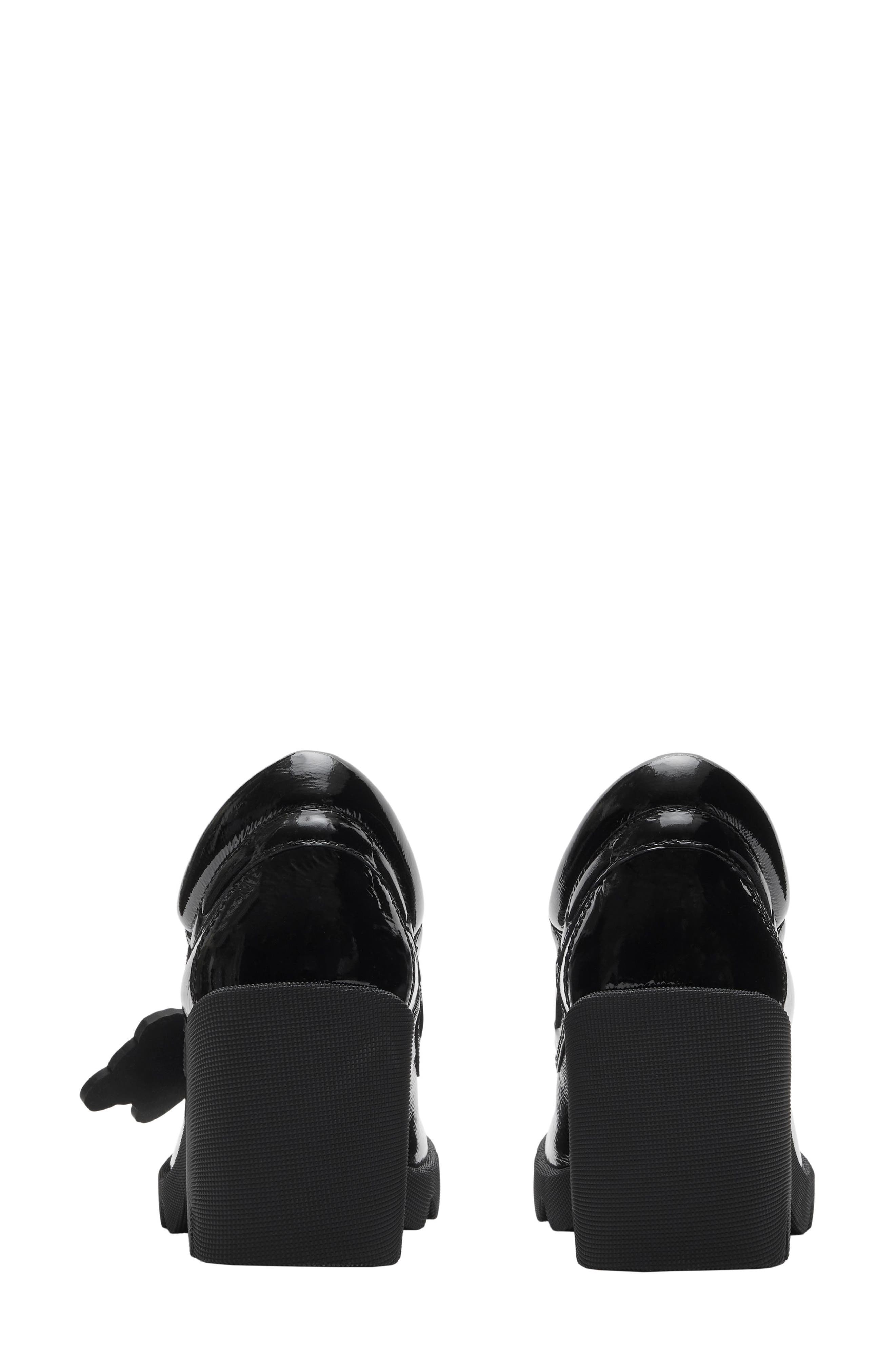 Burberry Stride Block Heel Derby, Alternate, color, Black