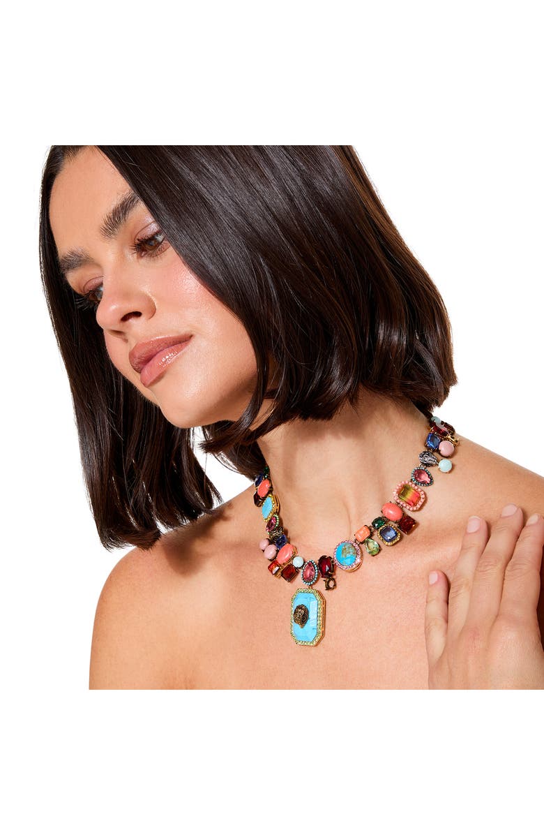 Kurt Geiger London Crystal & Stone Collar Necklace, Alternate, color, Multi