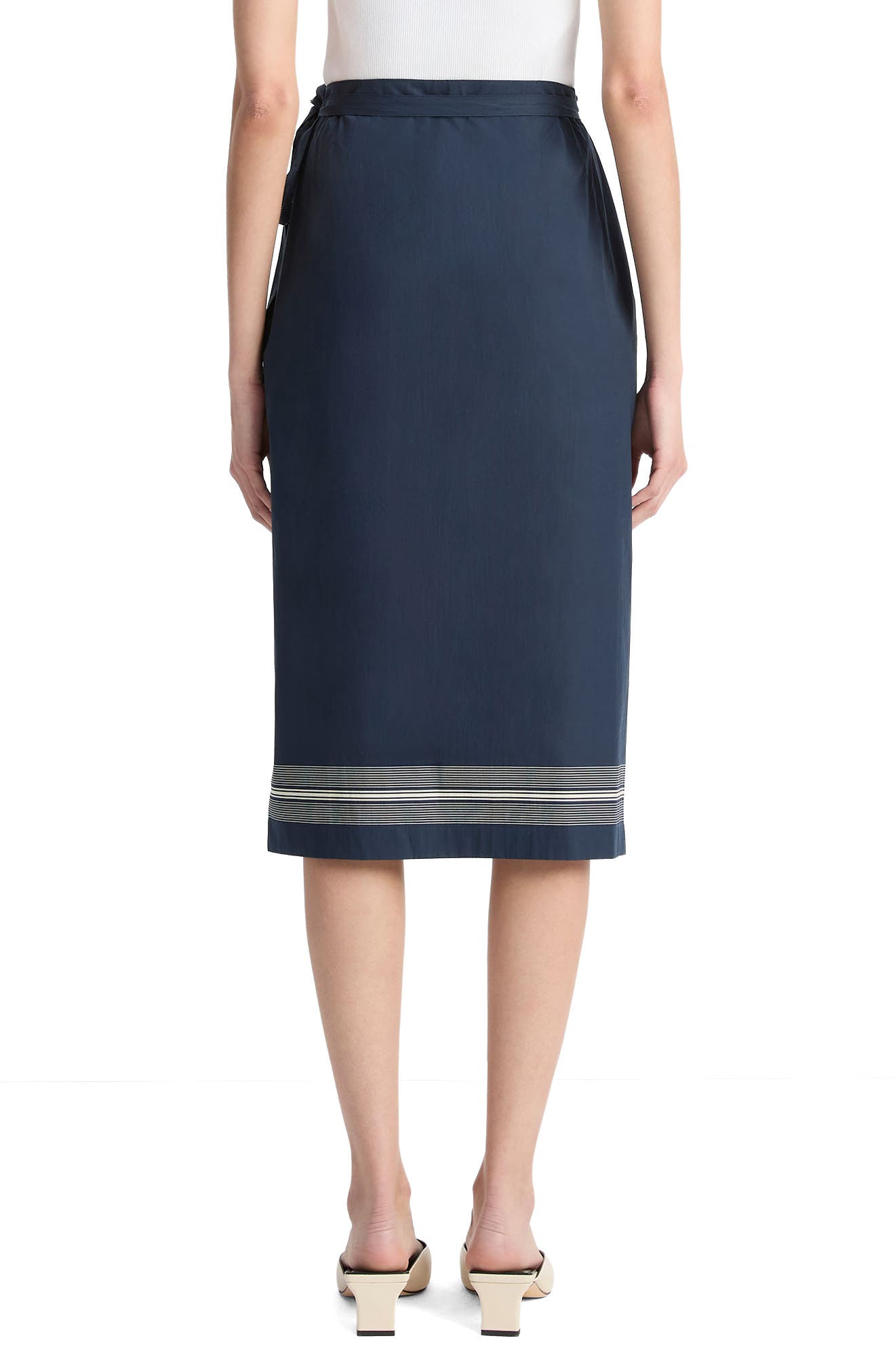 Stripe Trim Wrap Skirt - image 2