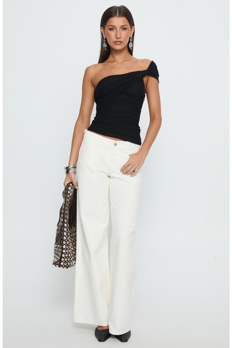 Catiana Low Rise Wide Leg Jeans, Alternate, color, WHITE