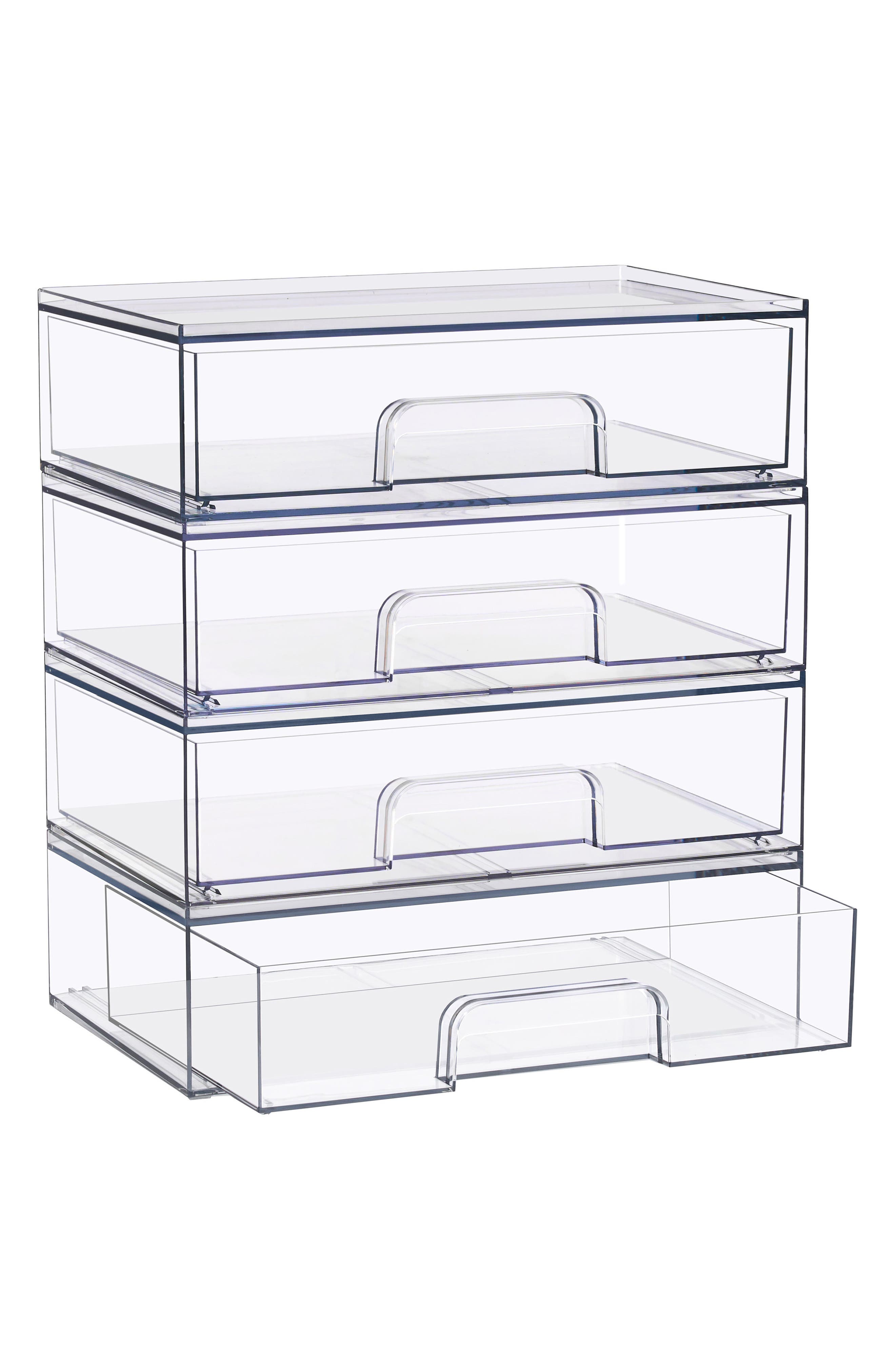 4-Pack Stackable Wide Storage Drawers