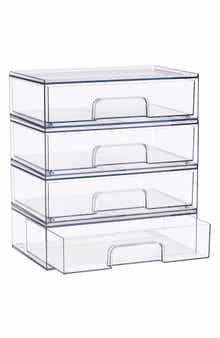 4-Pack Stackable Wide Storage Drawers