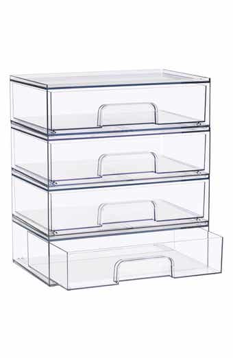 4-Pack Stackable Wide Storage Drawers