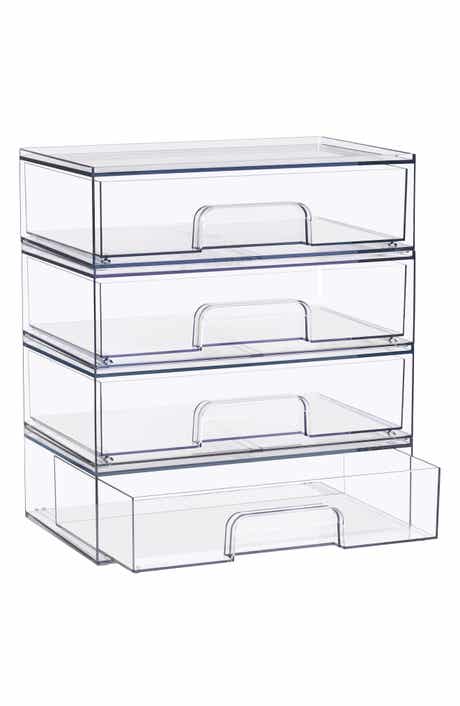 4-Pack Stackable Wide Storage Drawers