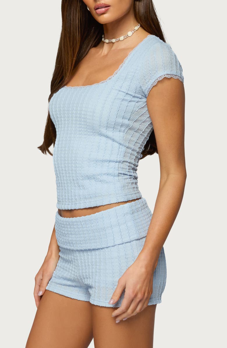 EDIKTED Iyara Knit Crop Top, Alternate, color, Light-Blue