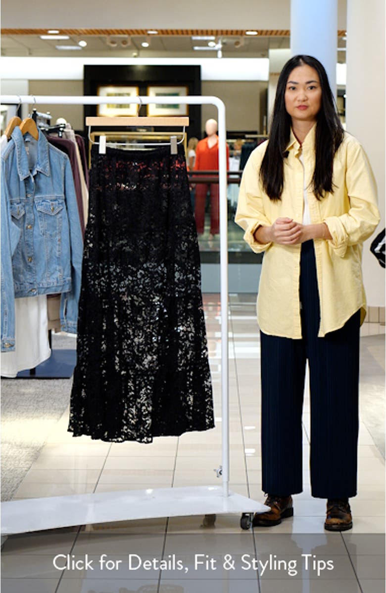 Tiered Sheer Lace Maxi Skirt, sales video thumbnail