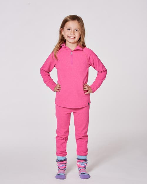 Deux Par Deux Girl Two-piece Thermal Underwear Set In Pink