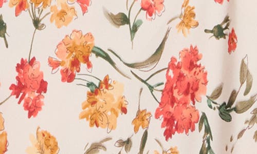 Lush Floral Print Midi Dress In Peach Floral