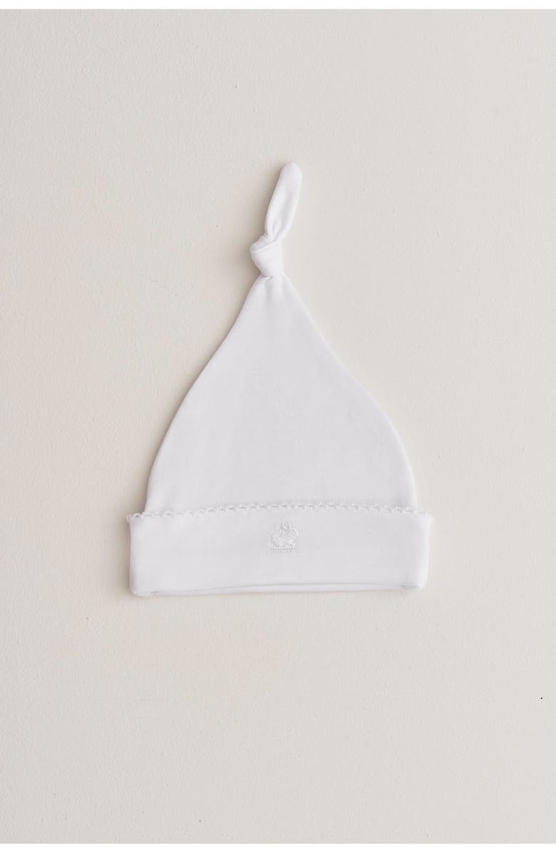 Babycottons Premium Peruvian Pima Cotton Logo Knot Beanie for Infant, Alternate, color, White