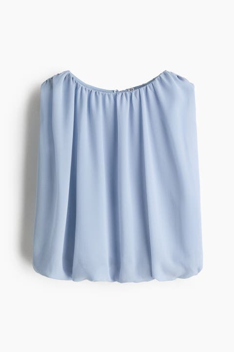 Draped Bubble-hem Top