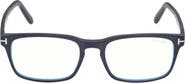 TOM FORD 54mm Rectangular Blue Light Blocking Glasses