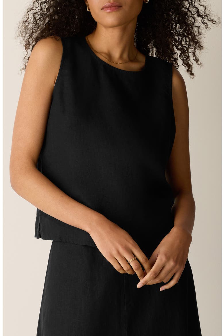 Organic Linen Shell, Main, color, BLACK