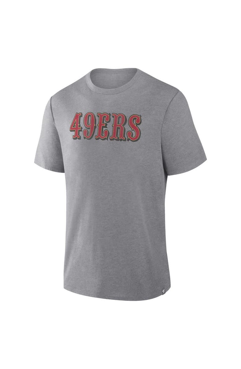 FANATICS Men's Fanatics Heather Gray San Francisco 49ers Pass Rush Tri-Blend T-Shirt, Alternate, color, Heather Gray