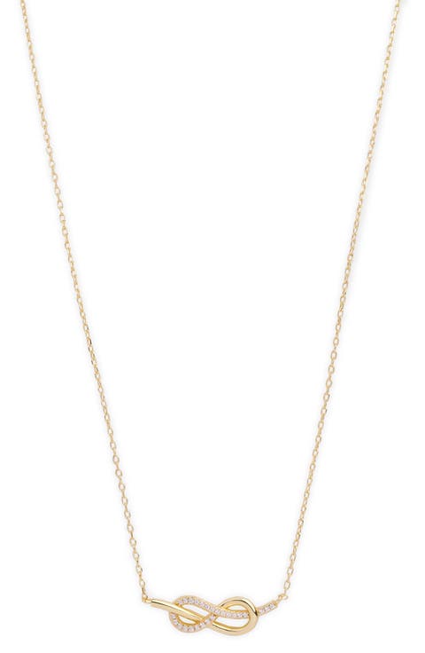 Love Knot Pavé Pendant Necklace