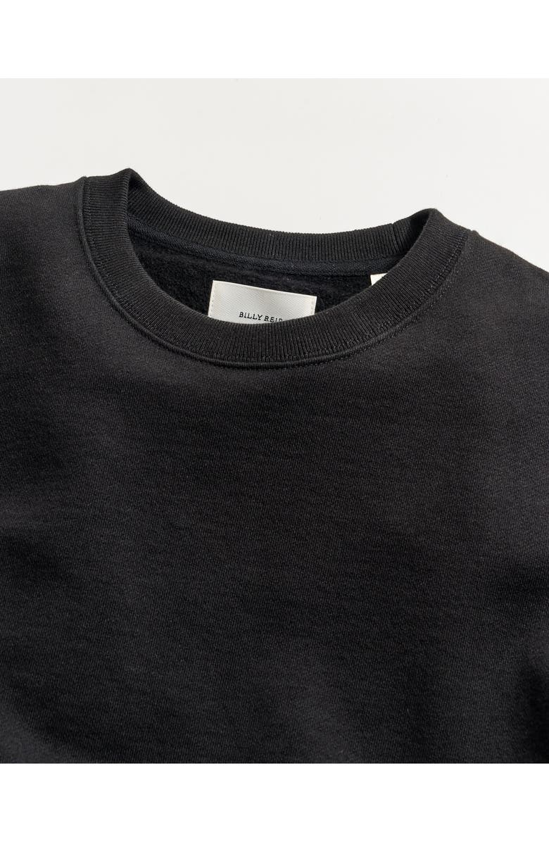 Billy Reid Dover Crewneck Sweatshirt with Leather Elbow Patches, Alternate, color, Black