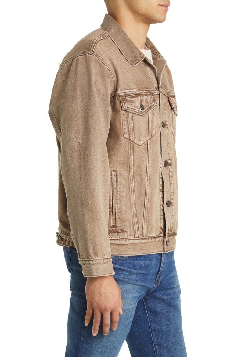 Relaxed Fit Denim Trucker Jacket, Alternate, color, THE WOODS