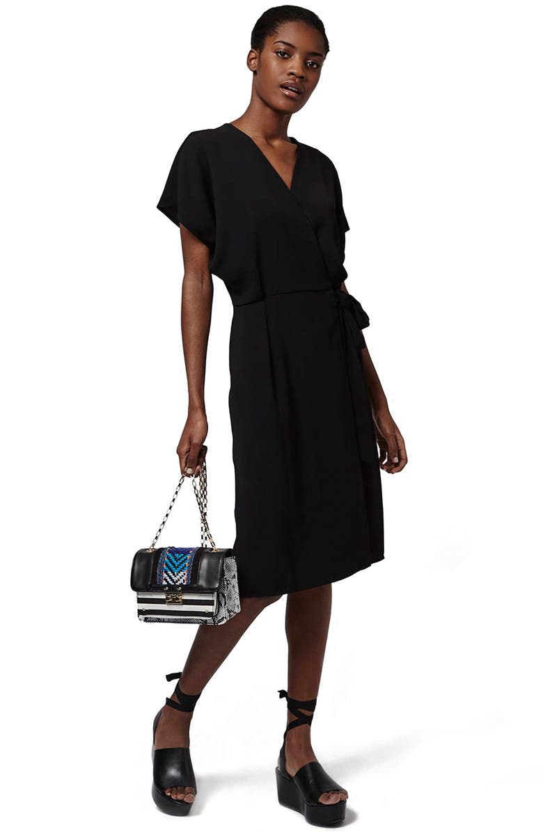 Topshop Crepe Wrap Dress, Alternate, color,