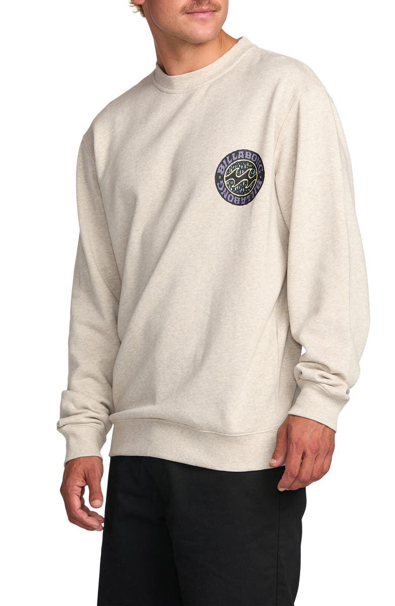 Billabong Short Sands Crewneck Sweatshirt, Alternate, color, Oatmeal Heather