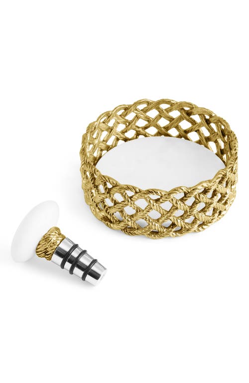 Michael Aram Love Knot 2 Piece Coaster Stopper Set In Transparent