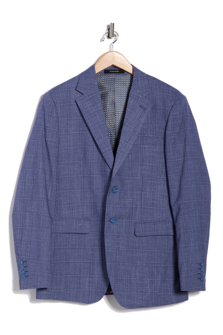 Slim Fit Tonal Windowpane Plaid Blazer, Alternate, color, NAVY